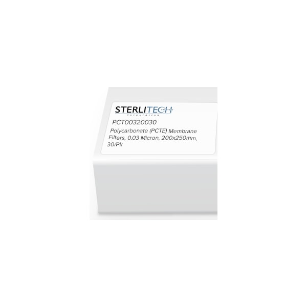 Polycarbonate (PCTE) Membrane Filters, 0.03 Micron, 200 x 250mm, PK30
